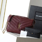 YSL Loulou Large In Matelasse Lambskin in Burgundy 803541 AAEAX 6197
