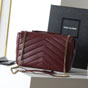 YSL Loulou Large In Matelasse Lambskin in Burgundy 803541 AAEAX 6197 - thumb-2