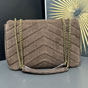 YSL Loulou Large In Matelasse Suede 803541 AAEY6 2358 - thumb-2