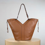 YSL Y Large Hobo In Leather in Brown 833160 AAE14 6359