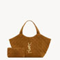 YSL Icare Medium In Quilted Suede In Brown 858191 AAF9P 2916 - thumb-3