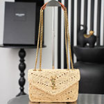 YSL Loulou Small In Raffia 868579 GAAFY 2791